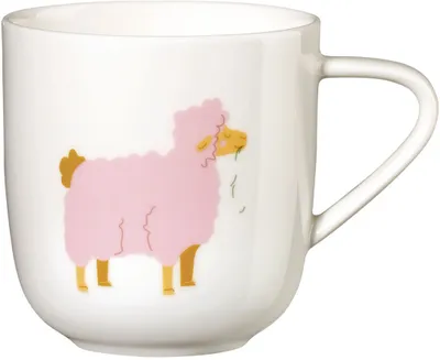 Produktbild von ASA Selection coppa kids Henkelbecher Sheep Silvia, Becher, Tasse, Teetasse, Fine Bone China, Weiß, 250 ml, 38063314