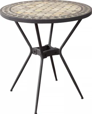 Immagine prodotto di Milani Home - tavolo da giardino rotondo, Brais, piano mosaico, diametro 70 cm, antracite