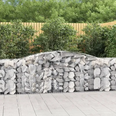 Produktbild von "Rabatt" Gabionen mit Hochbogen 10 Stk. - Stabile Konstruktion - 400x50x80/100cm Verzinktes Eisen - Beete CC7439