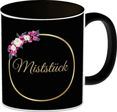 Produktbild von Miststück Kaffeebecher Schwarz Besonders geeignet zum Wichteln, als