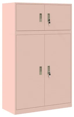 Productafbeelding van vidaXL Opbergkast, 2 stuks, roze, 90 x 40 x 145 cm, staal