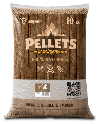 Image de BBQ-Toro Oak Pellets 100% bois de chêne pour barbecue, fumoir et plus, 10 kg, bois dur, smoking