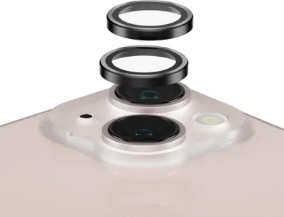 Produktbild von PanzerGlass ® Hoops® Kameraschutz Schwarz iPhone 13 mini | 13, Apple, Apple - iPhone 13 Mini, Apple - iPhone 13, Trockene Anwendung, Kratzresistent, Schwarz, 1 Stück(e)