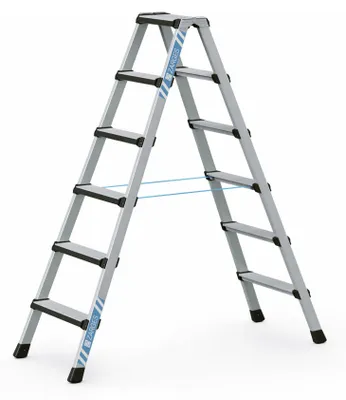 Produktbild von Zarges Comfortstep B Stehleiter mit gepolsterter Stufen-Vorderkante 2x6 Stufen
