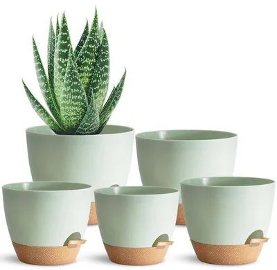 Produktbild von Selbstwassende Pflanztopf - Grün Kunststofftopf - Ideal für Zimmerpflanzen