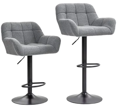 Produktbild von HOMCOM Barhocker 2er-Set Tresenhocker Höhenverstellbar Drehbar im Retro-Design