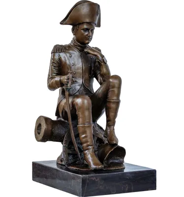Produktbild von Bronzeskulptur Napoleon auf Kanone Bronze Figur Skulptur 42cm Antik-Stil