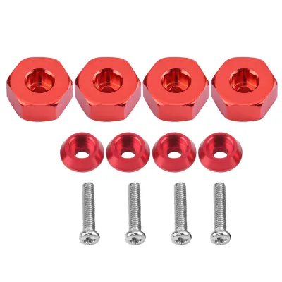 Image de Adaptateur de moyeu en alliage d'aluminium de 5 mm à 12 mm à six pans pour camion WPL 1634 RC (rouge)
