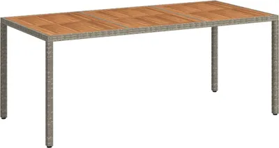 Produktbild von vidaXL Gartentisch 190x90x75 cm Poly Rattan und Akazienholz Grau