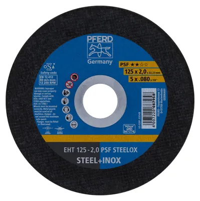 Produktbild von PFERD 69120850, Schneidedisk, Edelstahl, Stahl, 12,5 cm, Jede Marke, Flache Mitte, 2,22 cm