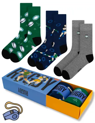Produktbild von Socken – Sportmuster – Baumwolle – 3 Paar – Geschenkidee – Herrensocken, Sportsocken