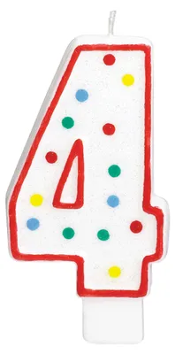 Produktbild von Amscan International 177784 Number 4 Birthday Candle