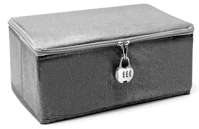 Image de Boîte verrouillable, boîte de rangement pliable avec couvercle en tissu, boîte avec serrure à combinaison, boîte avec serrure pour