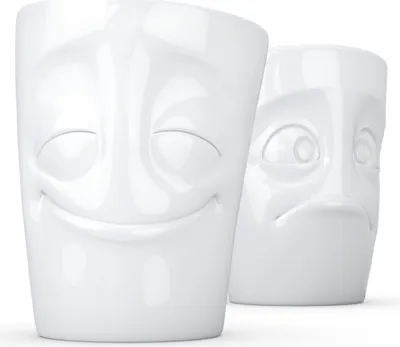Produktbild von Fiftyeight Products Becher Set - vergnügt/verdutzt weiß