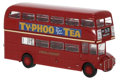 Productafbeelding van Modelauto van een AEC Routemaster-bus, London Transport - Ty-Phoo Tea, 1965.