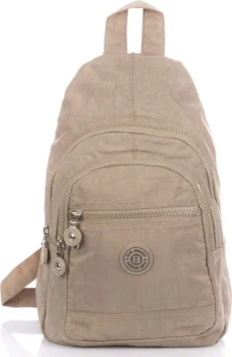 Produktbild von Bag Street Leichter Ein-Schulter Rucksack aus Crinkle Nylon für Spaziergänge Beige