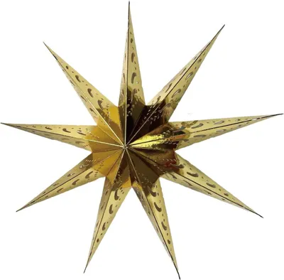 Produktbild von Papiersterndekoration 45cm 9 Arme Gold