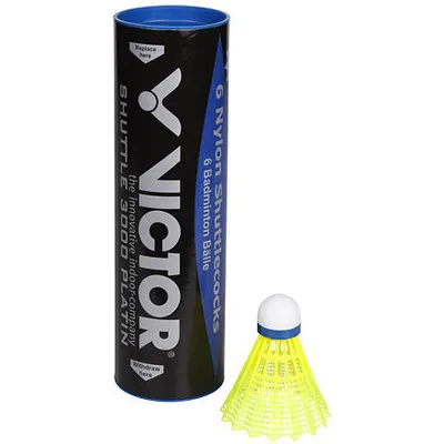 Produktbild von VICTOR Badmintonball Federball Nylonshuttle 3000 Geschw.: medium Korbfarbe: gelb