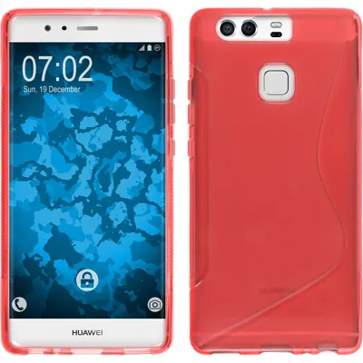 Produktbild von PhoneNatic Case kompatibel mit Huawei P9 - rot Silikon Hülle S-Style + 2 Schutzfolien