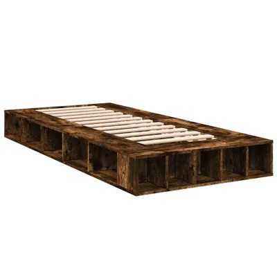Image de vidaXL Cadre de lit en chêne fumé 90x200 cm bois composite