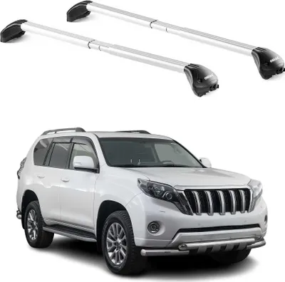Image de Barres de toit pour Toyota Land Cruiser 125 155 2003-2021 Gris Argenté 2x ABE