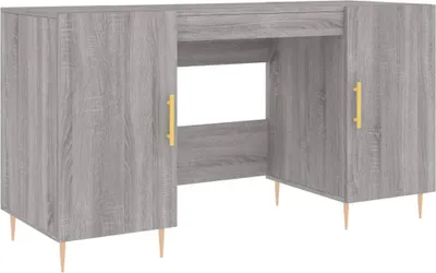 Produktbild von vidaXL Schreibtisch Grau Sonoma 140x50x75 cm Holzwerkstoff