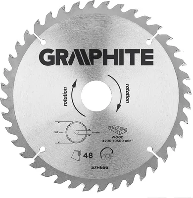 Image de GRAPHITE Lame de scie, widia, 190 x 30 mm, 40 dents