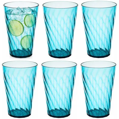 Produktbild von Plasticforte unzerbrechliche Trinkglaser - 12x Stuck - transparenter Kunststoff - 320 ml - 8 x 11 cm