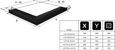Immagine prodotto di LUFT angolo sinistro nero 60x40x6