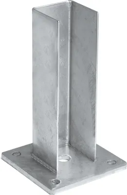 Produktbild von Fußplatte für Pfosten, verzinkt - Maße: 80 x 80 mm