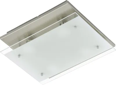 Produktbild von Flacke eckige LED Deckenlampe mit Glas satiniert 33x30cm