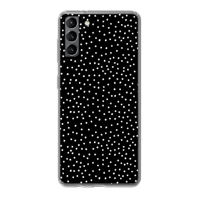 Produktbild von MuchoWow® Handyhülle Schutzhülle Hülle für Samsung Galaxy S21 Plus Polka dots - Schwarz - Weiß Silikon Softcase Handy Hülle - Handy-Tasche
