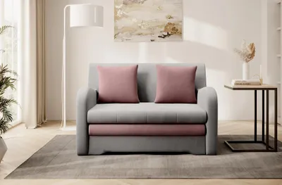 Produktbild von LIORAIA Zweisitzer-Schlafsofa – grau/rosa