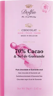 Produktbild von Dolfin Zartbitterschokolade mit Fleur de Sel