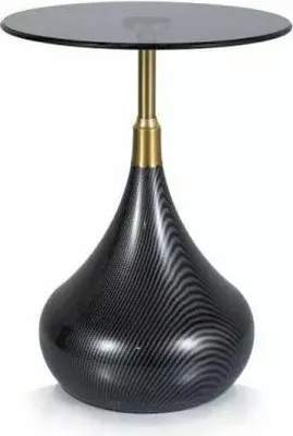 Produktbild von Designer-Beistelltisch OMRAN – Rauchglas / Schwarz