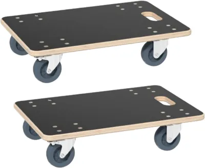 Immagine prodotto di QEENTOE - Carrello trasportatutto con freno, supporto per il trasporto, carrello per mobili in legno, portata 200 kg, dimensioni 600 x 400 x 145 mm, confezione da 2 pezzi