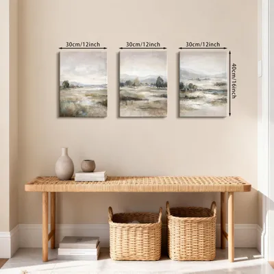 Produktbild von 3-teiliges abstraktes Nebelbild, moderne Wandbilder, 30x40 cm, Landschaftsdeko für Wohnzimmer