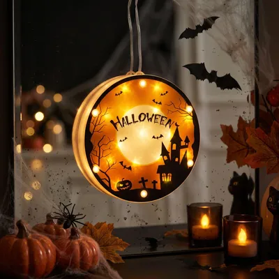 Image de Lampe décorative 3D Halloween - 14 LED blanc chaud - fonctionne avec des piles