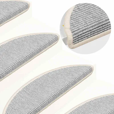 Immagine prodotto di Tappetini per scale 15 pz 56x17x3 cm Argento Semicircolari