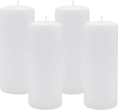 Produktbild von 4er Set Adventskranzkerzen Weiß Ø 80 x 200 mm