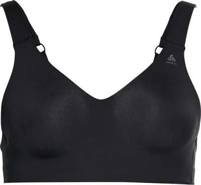 Schwarzer Sport-BH von Odlo mit breiten Trägern und nahtlosem Design