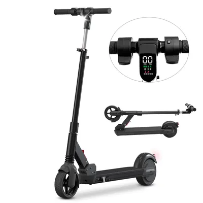Produktbild von Elektroscooter Schwarz Für Kinder Alter 10-16 mit LED, Einstellbare, 6,5 Zoll, 200W, 20km/h, 10-15km Reichweite, Klappbar, Jugendliche Elektroroller