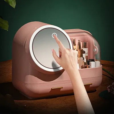 Immagine prodotto di 360Home Organizzatore cosmetico a LED per il trucco, contenitore per il make-up rosa
