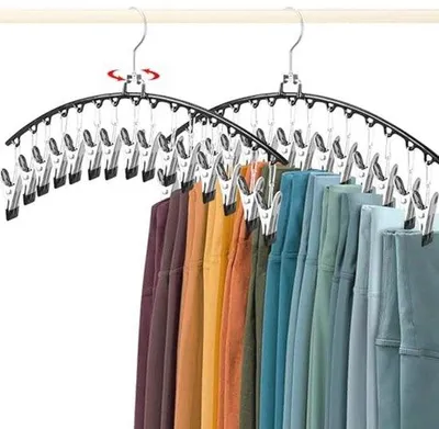 Produktbild von Leggings Organizer mit drehbarem Haken und 30 Clips - Schwarz