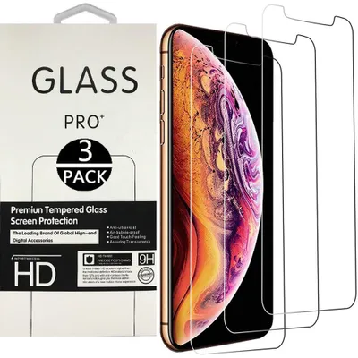 Produktbild von 3x iPhone X/XS Panzerglas Panzerfolie Schutzglasfolie Displayschutzglas Echt Glas Schutz Folie Display Glasfolie 9H