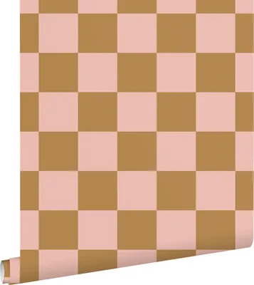 Produktbild von ESTAhome Tapete Karomuster Rosa und Braun 53 cm x 10.05 m