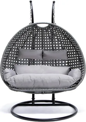 Produktbild von HOME DELUXE - Polyrattan Hängesessel TWIN Grau - komplett