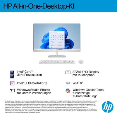 Obrázek produktu pro HP AIO 27-cr2255ng 68.58cm Intel Core Ultra 5 225U SSD UMA W11H - All-in-One mit Monitor - Core Ultra 5