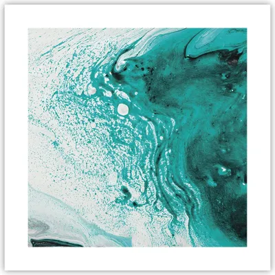 Produktbild von Poster - Poster ohne Rahmen - Abstraktion Türkis Flüssigkeit - 40x40 cm - Wand Bild - Wanddeko - Wandbilder - Kunstposter - Wandposter - Bilder - Kunstdruck - Wanddekoration - P2XAC40x40-4572