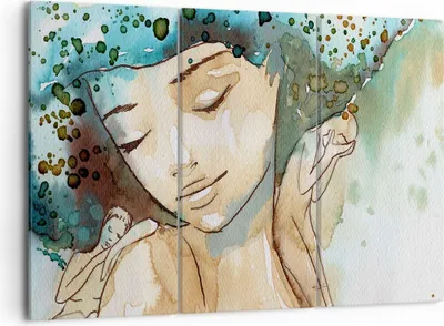 Produktbild von Bild auf Leinwand - Leinwandbild - Frau modern - 105x70cm - Wand Bild - Wanddeko - Wandbilder - Leinwanddruck - Bilder - Kunstdruck - Wanddekoration - Leinwand bilder - Wandkunst - CE105x70-3580
